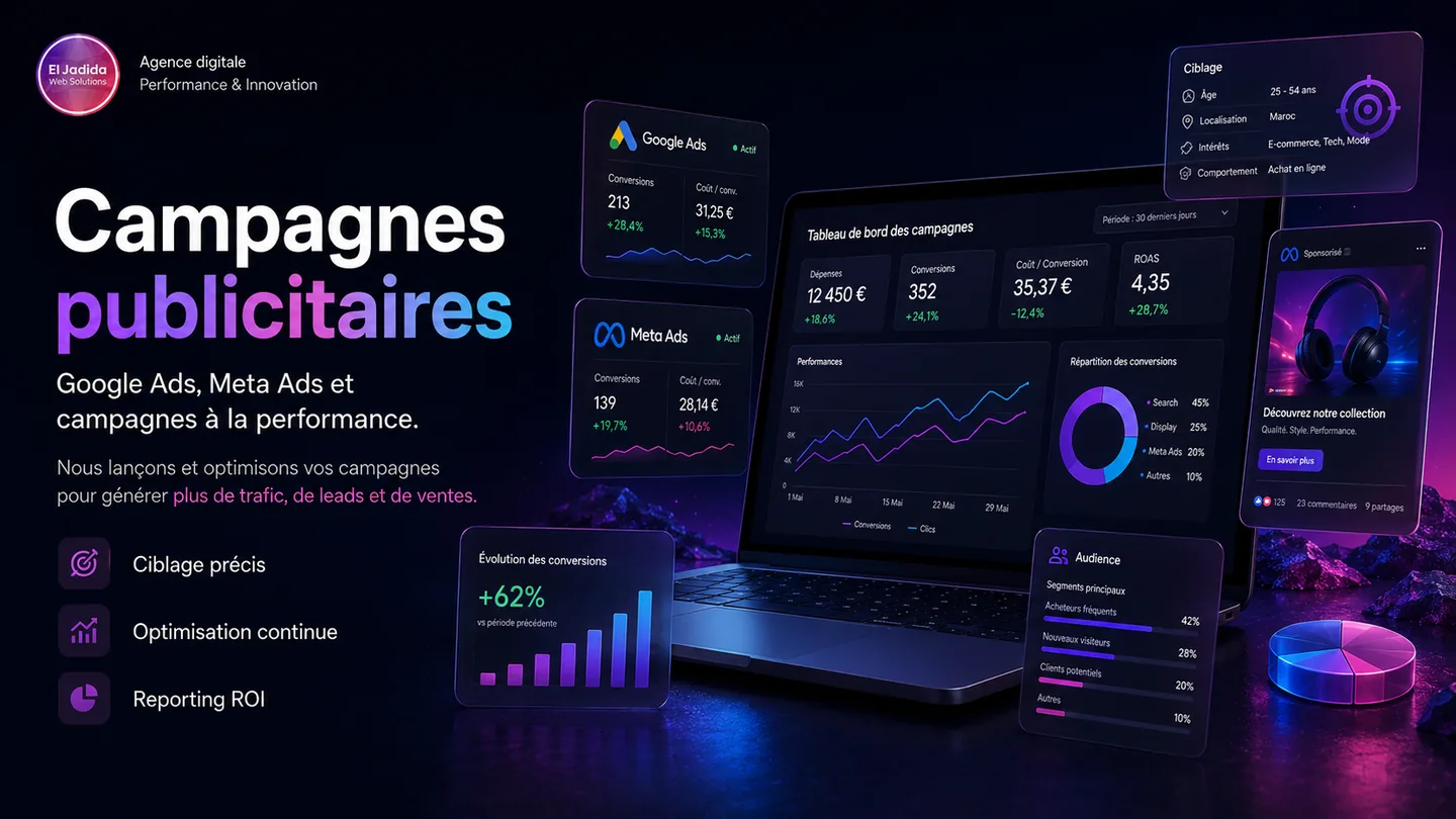 Campagnes publicitaires Google Ads et Meta Ads