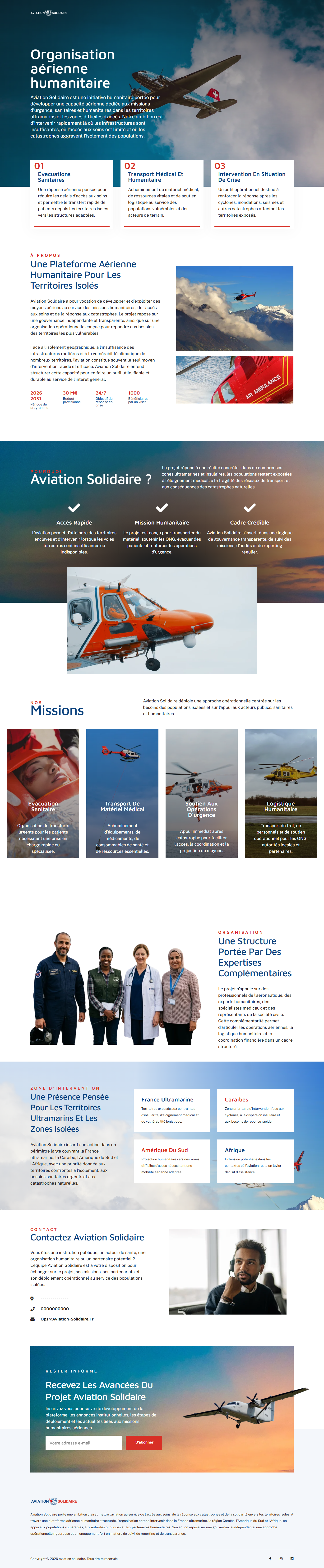Aperçu du site Aviation Solidaire