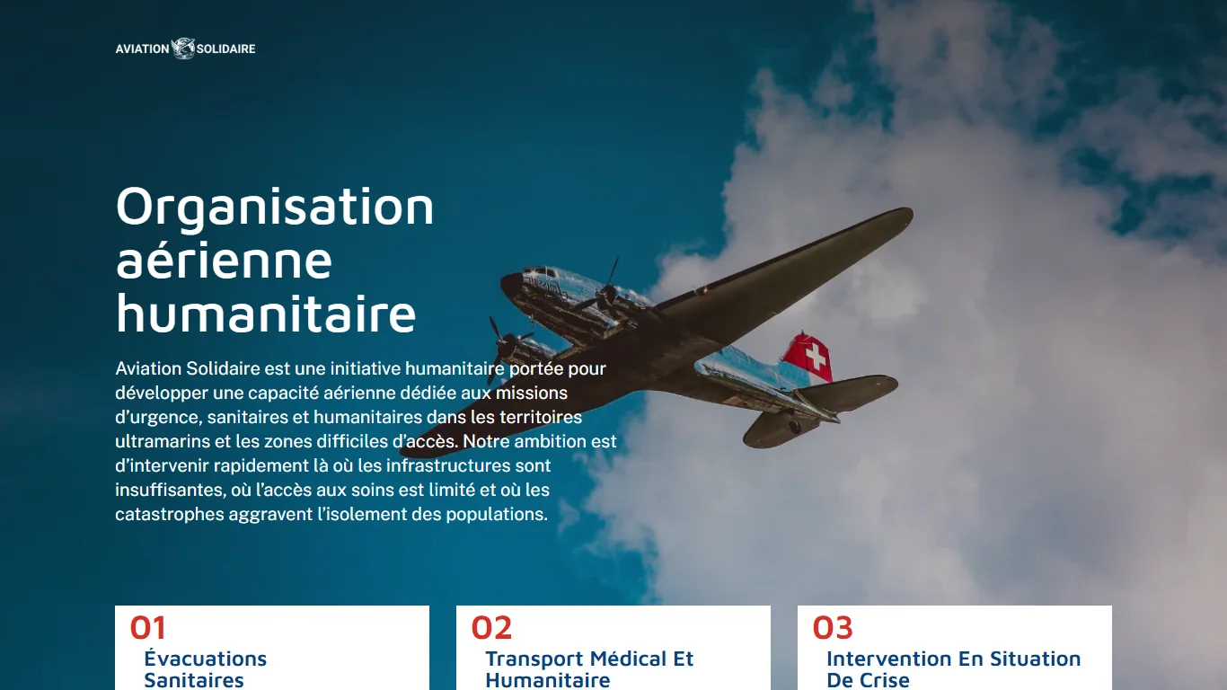 Aperçu du site Aviation Solidaire