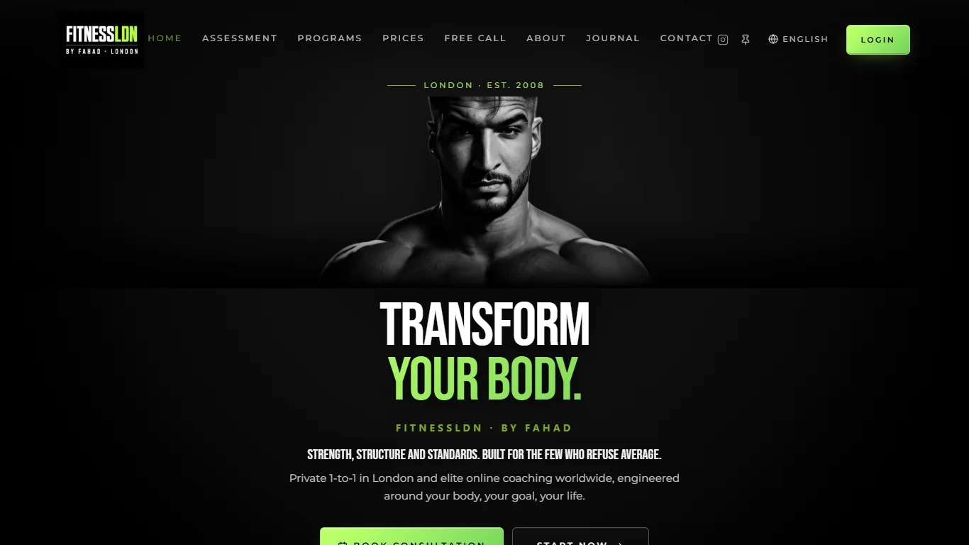 Aperçu du site Fitness LDN