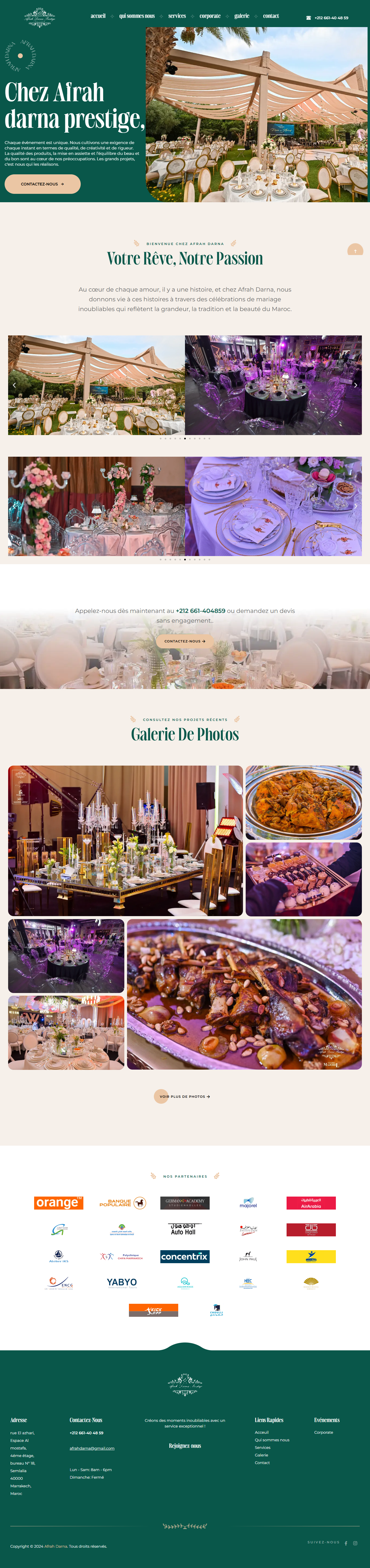 Aperçu du site Afrah Darna Prestige