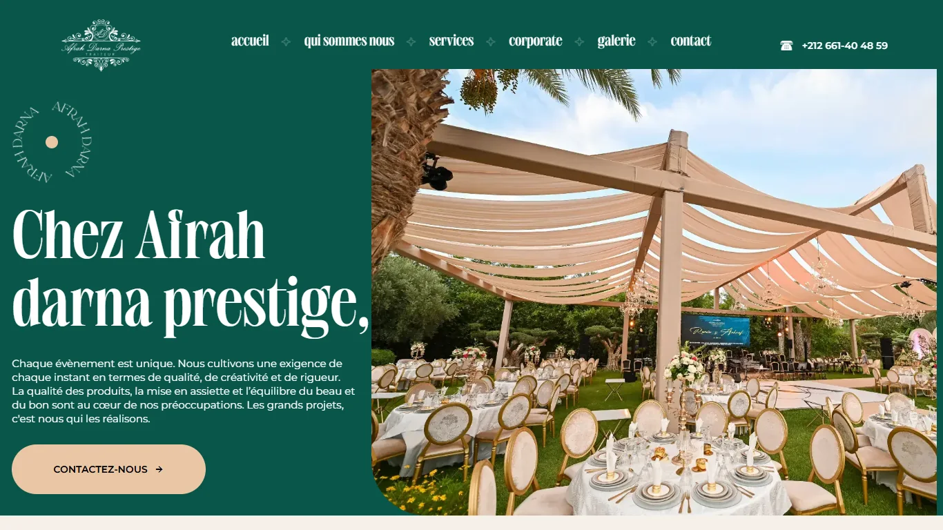 Aperçu du site Afrah Darna Prestige