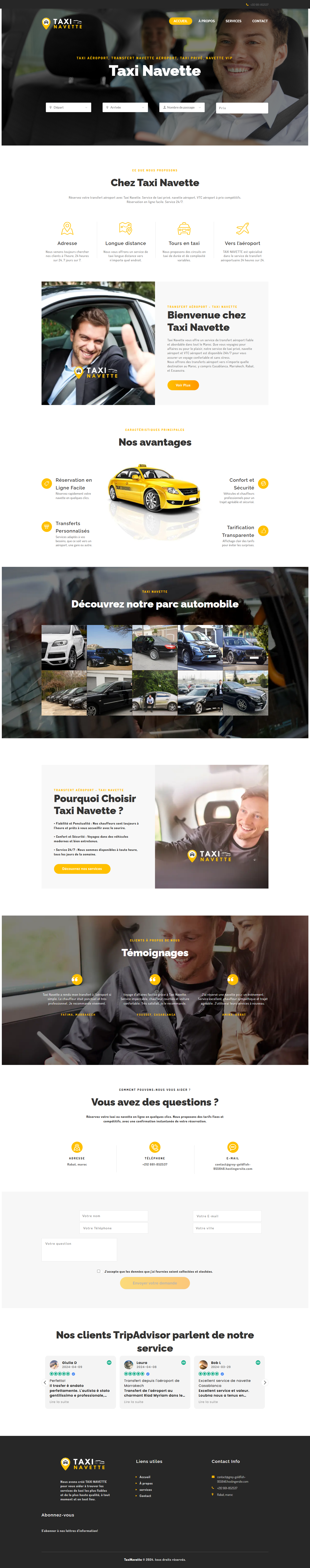 Aperçu du site Taxi Navette